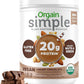 Orgain Organic Simple Vegan Protein Powder, Chocolate - 20g Plant Based Protein, Made with less Ingredients, No Artificial Sweeteners, Gluten Free, No Dairy or Lactose, 1.25 lb (Packaging May Vary)