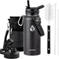 32oz Insulated Water Bottle, Triple Wall Vacuum Stainless Steel Water Bottles - Keeps Cold 48H, Reusable Metal water flask Jug for Gym, Sports, Camping, Hiking,Travel, Black Speckled