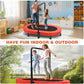 ANCHEER 56" Double Mini Trampoline for Kids, Mini Rebounder with 5-Level Adjustable Handle, Parent-Child Trampoline for Kids, Max Load 220lbs, Fun for Indoor/Outdoor
