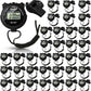72 Pcs Digital Stopwatch Timer Plastic Whistle Bulk for Sports Coaches Referee Waterproof Watch Timer Whistle with Lanyard Multi Function Electronic Fitness Date Alarm (Black)