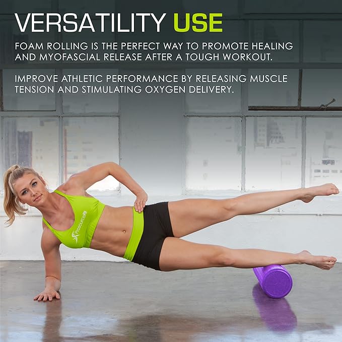 ProsourceFit High Density Foam Rollers 18 to 36 - inches Long, Firm Full Body Athletic Massage Tool for Back Stretching, Yoga, Pilates, Post Workout Muscle Recuperation