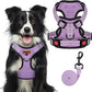 MIDOG No-Pull Dog Harness | Adjustable & Reflective Pet Harness Leash Set for Small Medium Large Dogs Walking, Training| No Choke, Front Clip, Soft Padded Vest with Easy Control Handle - Purple, XL