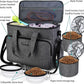 BAGLHER Dog Travel Bag, Airline Approved Pet Tote Organizer with Multi-Function Pockets, 2 X Food Storage Containers and 2 X Collapsible Dog Bowls, Perfect Weekend Pet Travel Set for Dog, Cat Grey