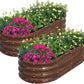 SnugNiture Galvanized Raised Garden Bed Outdoor, 2 Pcs 4x2x1ft Oval Metal Planter Box for Planting Plants Vegetables, Brown