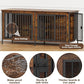 EasyCom 63" Dog Cage Furniture for 2 Pets with Divider, XL Wooden Double Dog Crate Furniture TV Stand for Mideum Breed, Durable and Sturdy
