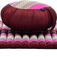 Leewadee Meditation Cushion Set – 1 Round Zafu Meditation Pillow and 1 Square Roll-Up Zabuton Meditation Mat, Pillows Bundle Filled with Kapok