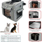Dog Bike Basket, Expandable Soft-Sided Reflective Pet Carrier Backpack with 4 Open Doors, 4 Mesh Windows for Medium Small Dog Cat Puppies (Grey)