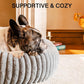 MEWOOFUN Donut Dog Beds for Small Dog, Calming Bed Round Cute Puppy Bed with Non-Slip Bottom, Fluffy Washable Pet Bed for Puppy and Kitten (Grey, S (25x25x7))