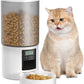 Automatic Cat Feeder Food Dispenser: 6L Timed Small Dog Dry Food Dispenser with 10s Voice - Distributeur Nourriture Chat Hund Programmable - Auto Pet Feeder with 1-6 Meals White