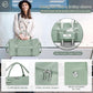 FIORETTO Womens Gym Tote Duffle Bag with Toiletry Bag, Sports Duffel Overnight Hospital Workout Carry on for Girls with Wet Pocket & Shoe Compartment, Ideal for Travel, Swimming, Celadon