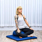 Leewadee Meditation Cushion Set – 1 Round Zafu Meditation Pillow and 1 Square Roll-Up Zabuton Meditation Mat, Pillows Bundle Filled with Kapok