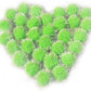 VAPKER 30 Pcs Cat Ball Toys Sparkle Balls Extra Large 2 Inch Cat's Favorite Chase Glitter Ball Glitter Tinsel Pom Poms Balls Green Color