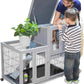 Rabbit Hutch Indoor Outdoor Bunny Cage 39" L Large 2-Story Wooden Small Animal House Enclosure with Wheels, 2 Removable Trays, Waterproof Openable Roof, Grey