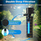 Aquarium Filter for 40-150 Gallon Tank, U-V Fish Tank Green Clean Machine Submersible Powerful Pump Canister Filter 400GPH for Pond Turtle Tank Saltwater Freshwater Crystal Clear Green Killing
