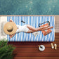 JML Microfiber Towels, Bath Towel Sets (4 Pack, 27" x 55") - Extra Absorbent, Fast Drying, Multipurpose for Bath, Swimming, Fitness, Sports, Yoga,Stripe Blue