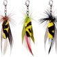 JXFUKAL Cat Feather Toy Refills, 3Pcs Simulation Mini Insects Cat Lures Wand Attachment Replacement for Kitty Kitten Indoor Accessories