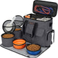 Modoker Airline Approved Pet Travel Bag, Weekend Dog Travel Set for Dog and Cat, Airline Approved Tote Organizer with Multi-Function Pockets 2 Food Storage Containers, 2 Collapsible Bowls (Dark Gray)