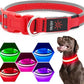 LED Dog Collar, Light Up Dog Collar USB Rechargeable, Brightest Dog Lights for Night Walking, Adjustable Dog Collar Light for Dog Safety (Medium, Ruby Red)