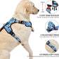 NESTROAD No Pull Dog Harness with Leash, Reflective No Choke Pet Vest Harness,Adjustable Soft Padded Dog Harness with Easy Control Handle for Large Dogs(Checkered Blue,X-Large)