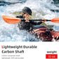 Abahub 1 x Carbon Kayak Paddles, 90.5 Inches Kayaking Oars for Boating, Canoeing with Free Paddle Leash, Carbon Fiber Shaft Black/Blue/Green/Orange/Yellow/White/Red Plastic Blades