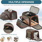 Petsfit Expandable Cat Carrier Dog Carriers,Airline Approved Soft-Sided Portable Pet Travel Washable Carrier for Kittens,Puppies,Removable Soft Plush mat and Pockets,Locking Safety Zippers