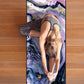QiyI Yoga Mat Towel with Corner Pockets, Non Slip Sweat Absorbent Hot Yoga Towels, Soft Yoga Blankets with Travel Bag, Skidless Mat Cover for Workout, Gym, Fitness - 74"x26", Purple Gold Marble