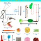 Fashion's Talk Cat Toys 50 Pcs for Indoor Cats,Interactive Door Hanging Mice Feather Toy Cat Spring Toy Cat Wand Catnip Crinkle Balls Silvervine Sticks Balls Kitten Toys Bulk