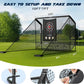 Golf Cage Practice Hitting Net,10x7ft Heavy Steel Frame with 2 Net Side Barriers,for Backyard Driving Chipping Swing Training, Home Range for Indoor& Outdoor.