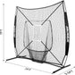 7'X7' Baseball Softball Practice Net,Pitching Net,Batting Net,with Baseball Tee,Bonus Strike Zone and Bow Frame,for Hitting,Pitching, Catching