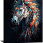 Horse Pictures Wall Art, Horse Animal Bathroom Wall Decor, Aesthetics Modern Framed Painting Elegant Canvas Artwork for Bathroom Bedroom Living Room Decorations 16"L x 12"W