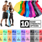 7Ft Long Resistance Bands for Stretching - Resistance Bands Set with Door Anchor - Exercise Bands Including Carry Pouch, E-Book & App - Latex-Free Workout Bands