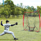 Storgem Baseball and Softball Practice Net 7×7ft Portable Hitting Pitching Batting Training Net Baseball Backstop Net with Batting Tee and Strike Zone and Bow Frame