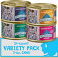 Blue Buffalo Wilderness High Protein Grain Free, Natural Adult Pate Wet Cat Food Variety Pack, Chicken, Salmon, Duck, and Turkey, 3-oz Can, 24 Count