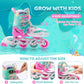 NEMONE Mermaid Inline Skates, 4 Sizes Adjustable Skates for Girls Kids with Light up Wheels, Indoor Beginner Outdoor for Kids Ages 4-6 5-8 6-12 8-12