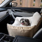 Best Pet Supplies Dog Pet Booster Seat, Dog Car Seats for Small Dogs & Medium Dogs, Soft Plush Cushion with Comfortable Bedding, Secure Straps, and Tall Pillow, Brown