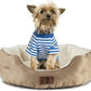 Asvin Small Dog Bed for Small Dogs, Cat Beds for Indoor Cats, Pet Bed for Puppy and Kitty, Extra Soft & Machine Washable with Anti-Slip & Water-Resistant Oxford Bottom, Light Brown, 20 inches
