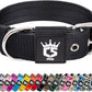 TSPRO Tactical Dog Collar 1.5 Inch Wide Thick Dog Collars with Heavy Duty Metal Buckle, Durable, Strong, Adjustable for Medium to Large Dogs (Black M)