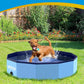 VISTOP Medium Foldable Dog Pool, Hard Plastic Shell Portable Swimming Pool for Dogs Cats and Kids Pet Puppy Bathing Tub Collapsible Kiddie Pool (37 inch.D x 7.8inch.H, Blue)