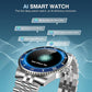 2025 DA GPT Smart Watch for Men, Heart Rate, Blood Pressure, Blood Oxygen, Sleep Monitor, 107 Sports Modes, 1.19-inch AMOLED Display, Waterproof Round Watch, Compatible Android and iOS Silver Blue