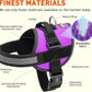 Dogline Dog Harness, Reflective No-Pull Adjustable Vest with Handle for Walking, Training, Breathable, No - Choke Harness for Small, Medium or Large Dogs Room for Patches Girth 15 to 18 in Purple