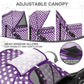 MoNiBloom 3 Wheels Pet Dog Cat Stroller for Small Medium Dogs Cats, Foldable Jogger Stroller w/Storage Basket and Cup Holder, Purple Polka Dots