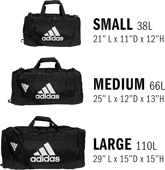 adidas Unisex Defender 4.0 Gym Duffel Bag for Men and Women, Black/Silver Metallic, Small (38L)
