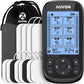 AUVON 3-in-1 TENS Unit Muscle Stimulator, EMS Massage Machine with 40 Intensities for Gradual Shoulder, Sciatica, Back Pain Relief, 24 Modes Rechargeable Electronic Pulse Massager with 12 TENS Pads