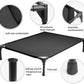 Soft Mesh Elevated Pet Bed for Large Medium Dogs Outdoor Resting Cot with Water-Resistant, Air-Permeable, Cooling and Anti-Skid Portable Dog Bed, Up to 120 lbs, 43.2" L x 31" W x 7.5" H, Black