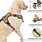 NESTROAD No Pull Dog Harness,Adjustable Oxford Dog Vest Harness with Leash,Reflective No-Choke Pet Harness with Easy Control Soft Handle for Medium Dogs(Medium,Light Brown)