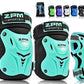 2PM SPORTS Knee Pads for Kids, Wrist Guards Knee and Elbow Pads Set with Drawstring Bag, Protective Gear Set for Girls Boys Roller Skating Cycling Skateboard - Mint Medium