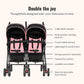 Dream On Me Volgo Twin Umbrella Stroller in Pink, Lightweight Double Stroller for Infant & Toddler, Compact Easy Fold, Large Storage Basket, Large and Adjustable Canopy