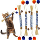 Catnip 4PCS Chew Stick with Wrapped Cotton Rope – Natural Dental Care Cat Toy for Teeth Cleaning & Gum Health, Satisfies Chewing Instincts, Safe & Long-Lasting Kitten Teething Toy