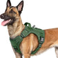 rabbitgoo Dog Harness for Large Dogs No Pull, Tactical Service Pet Vest with Molle and Control Handle, Adjustable and Reflective Military Harness for Easy Walking and Training, Green, L