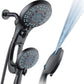 Hotel Spa AquaCare for California As-Seen-On-TV High Pressure Handheld Rain 50-mode 3-way Shower Head Combo with Adjustable Arm, Anti-clog Jets, Tub & Pet Power Wash, 6 ft. Hose, Rubbed Bronze